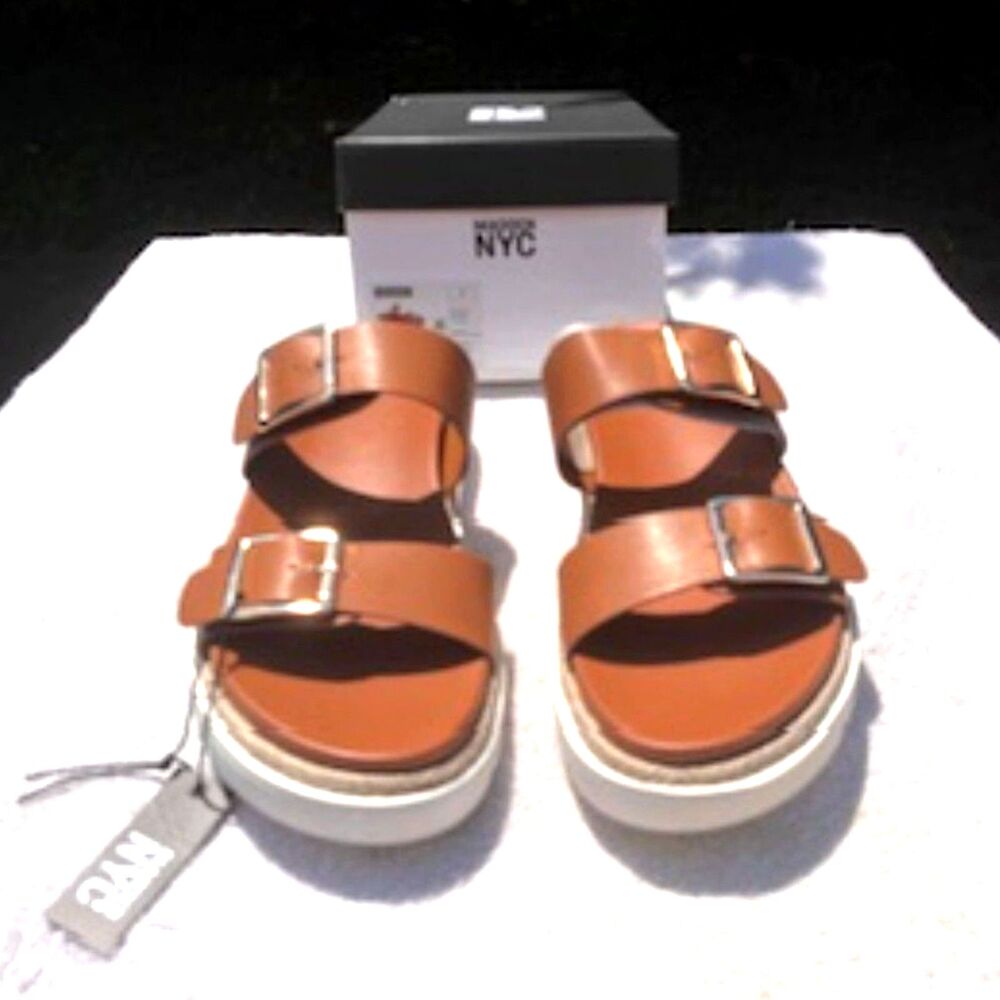 Flatform Two Strap . Size: 11 Two Strap Sandals . Madden NYC . New in Box